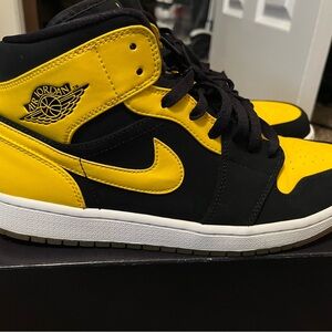 Air Jordan 1 Retro Mid “ New Love” Black and Yellow Sneakers